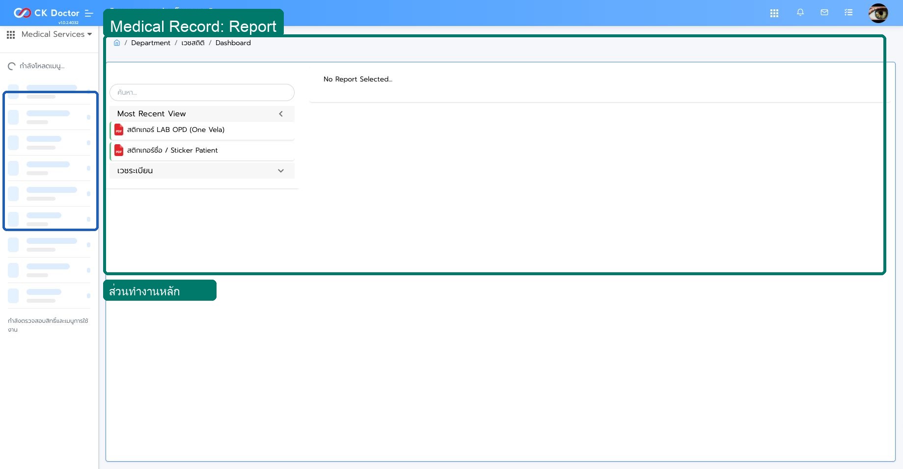 Medical Record  รายงานเวชระเบียน